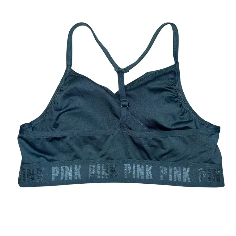 VS Pink Sport Teal Wrap Sports Bra Racerback Pilates Yoga Athliesure Medium
